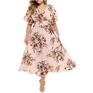 Women's Clothes- Casual Floral Dress